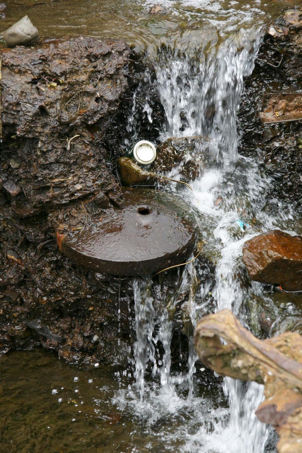 Free Image of Bucket in Waterfall 