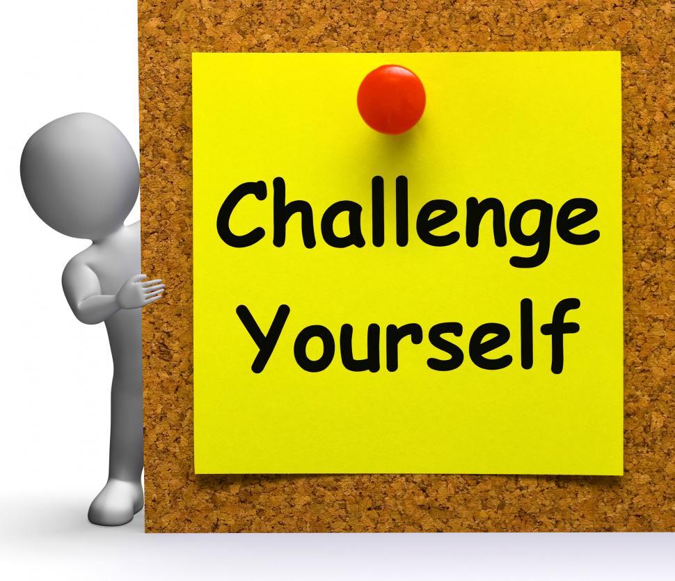 Free Image of Challenge Yourself Note Means Be Determined Or Motivated 
