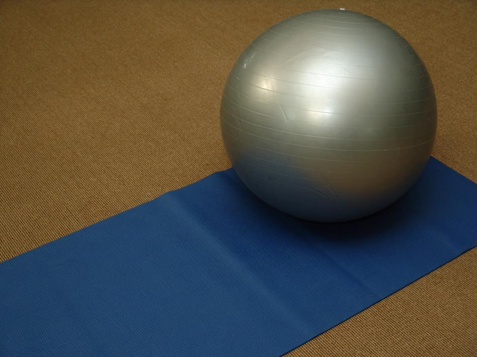 Free Image of Yoga Mat and Exercise Ball 