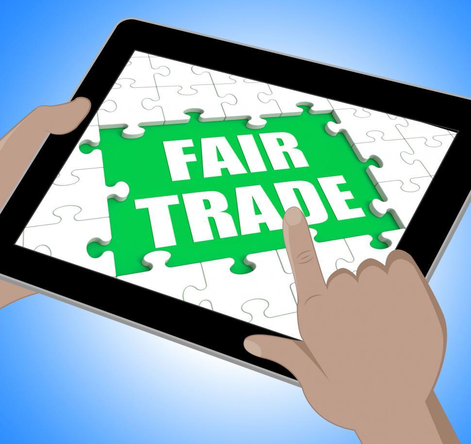 Free Image of Fair Trade Tablet Means Shop Or Buy Fairtrade 