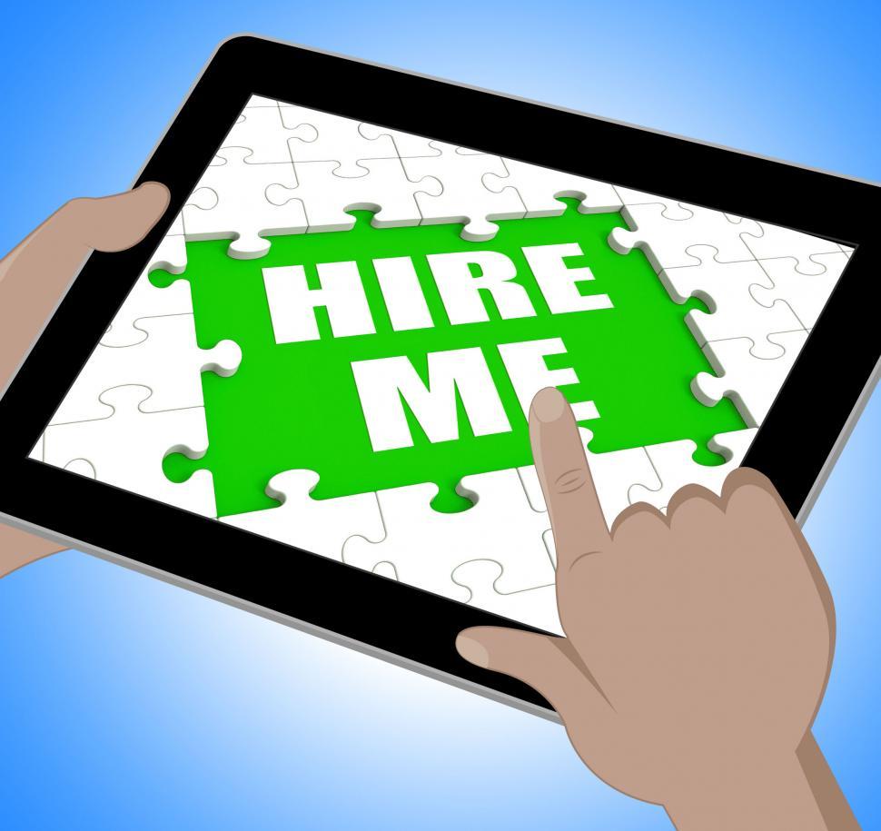Free Image of Hire Me Tablet Means Self Contracting Or Applying For Job 