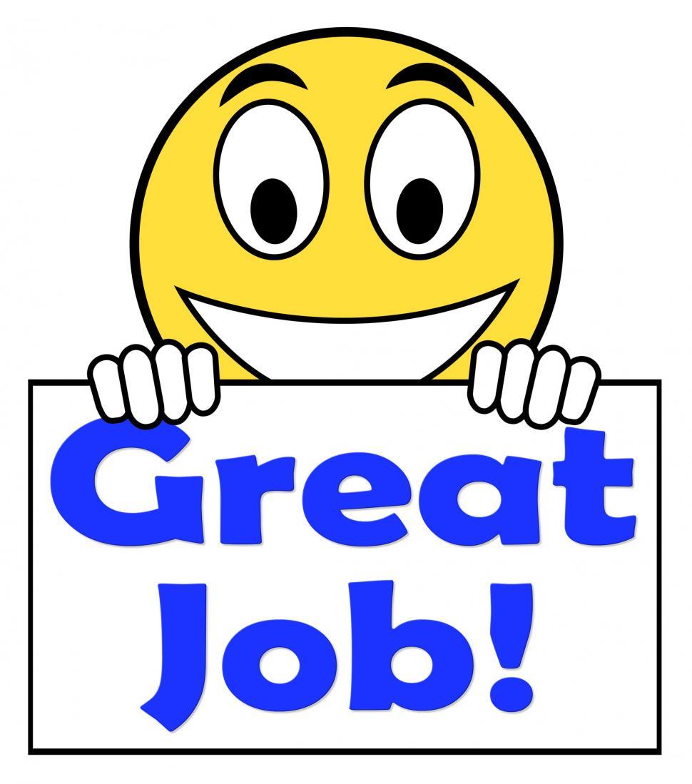 Free Image of Great Job On Sign Shows Praise Appreciation Or Approval 