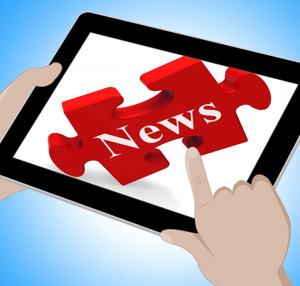 Free Image of News Tablet Means Web Headlines Or Bulletin 