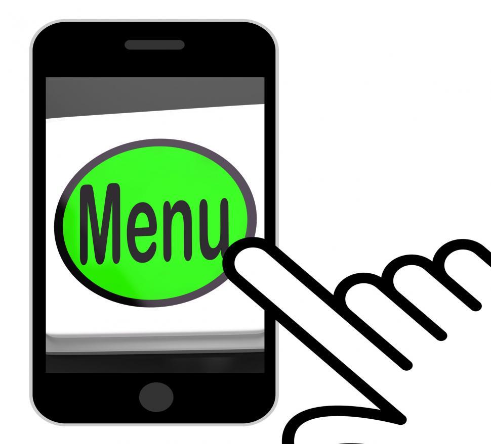 Free Image of Menu Button Displays Ordering Food Menus Online 