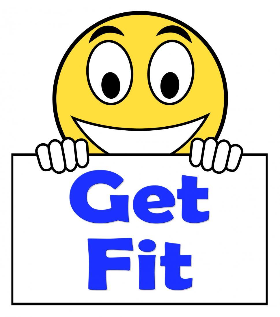 Free Image of Get Fit On Sign Shows Working Out Or Fitness 
