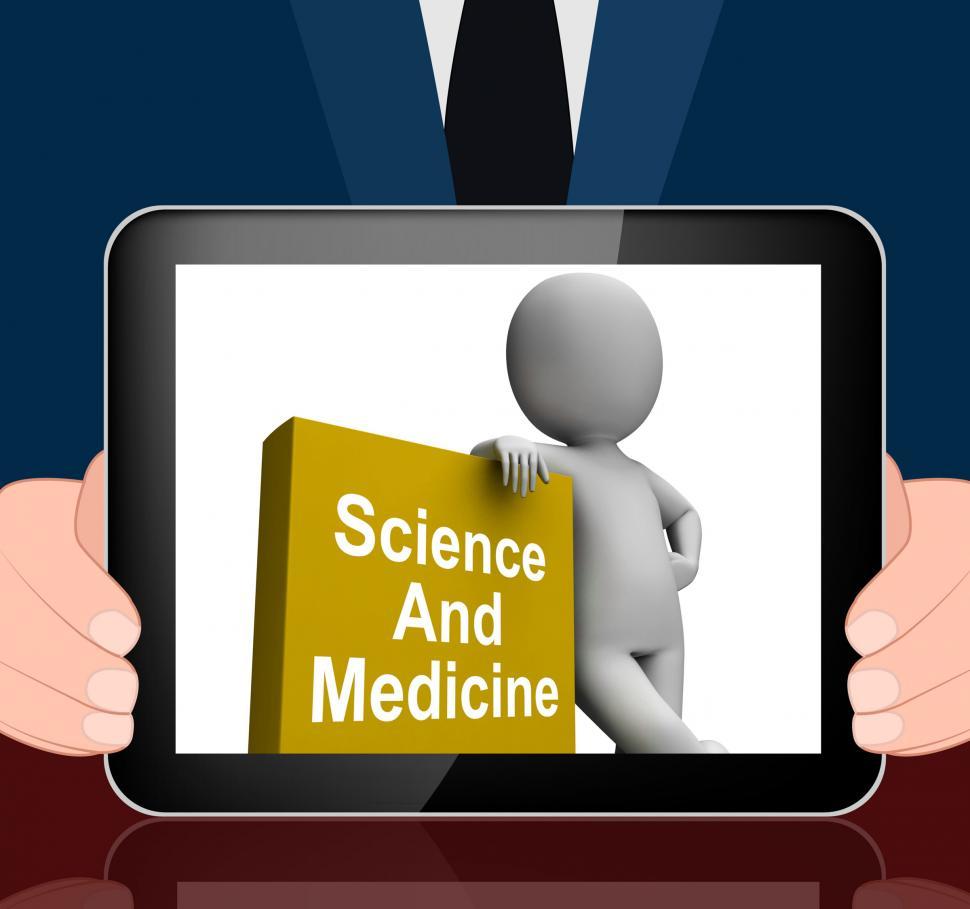 Free Image of Science And Medicine Book With Character Displays Medical Resear 