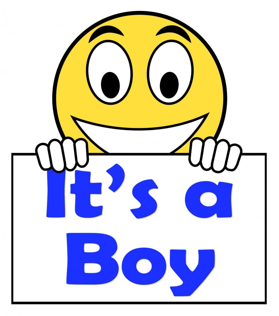 Free Image of It s A Boy On Sign Shows Newborn Male Baby 
