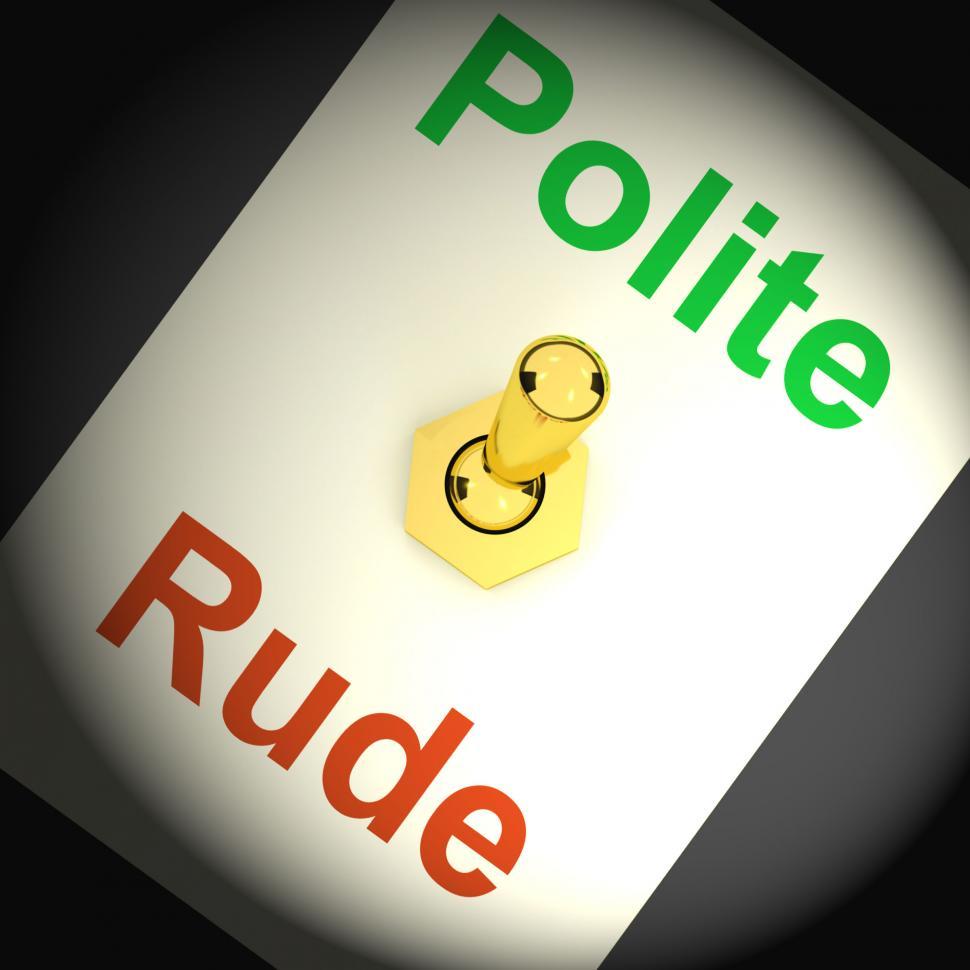 Free Image of Polite Rude Switch Shows Manners And Disrespect 