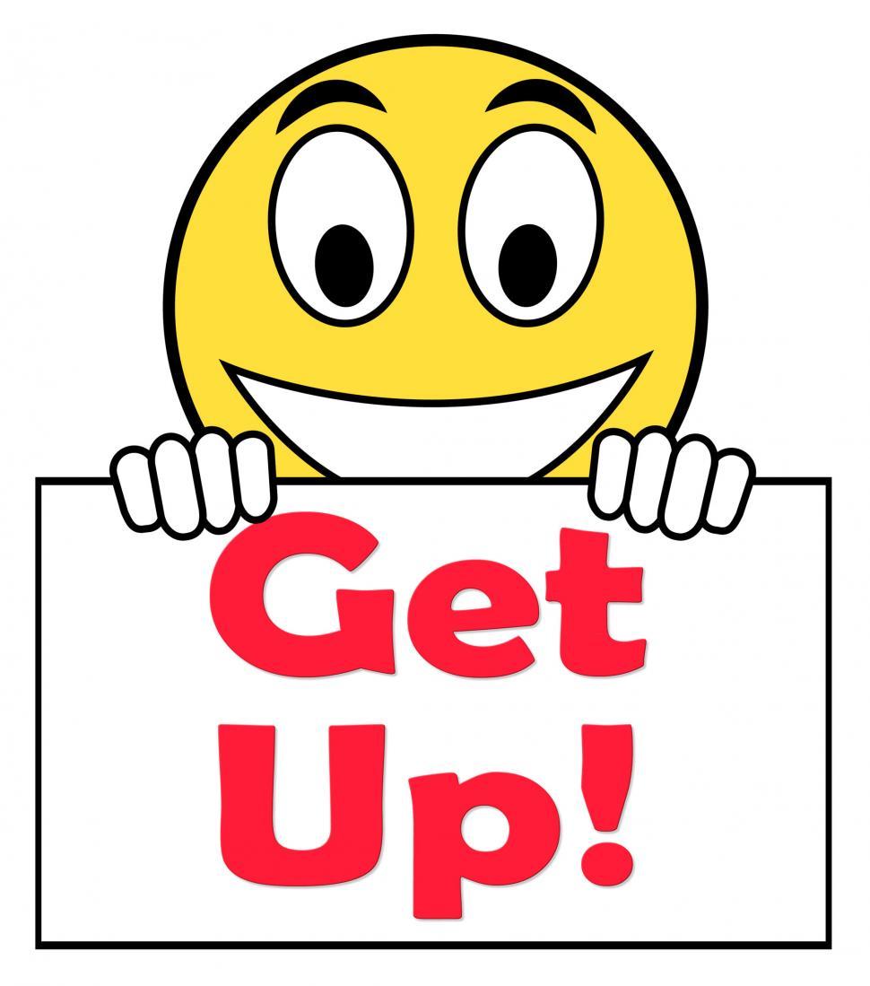 Free Image of Get Up On Sign Means Wake Up And Rise 