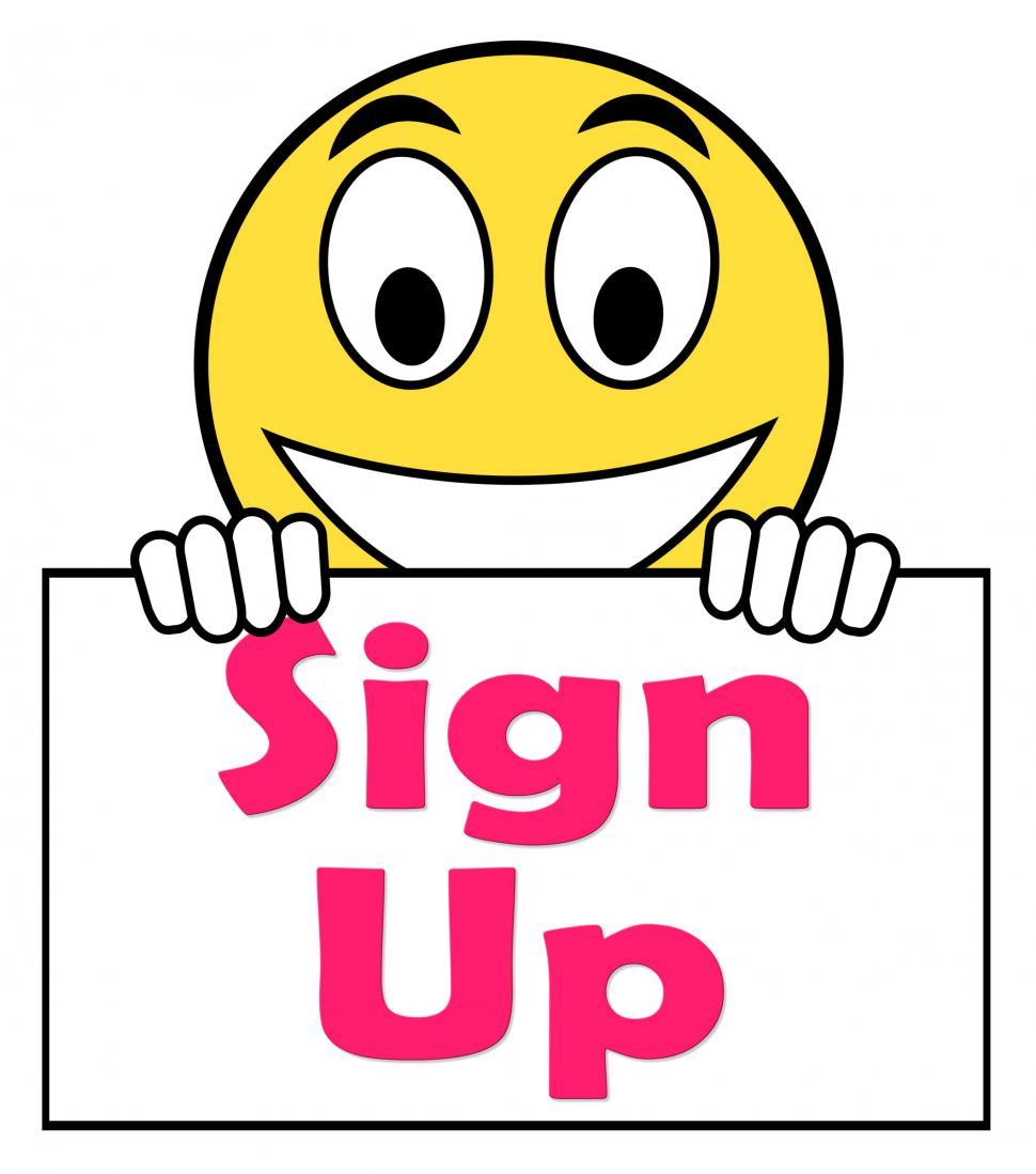 Free Image of Sign Up On Sign Shows Register Online 