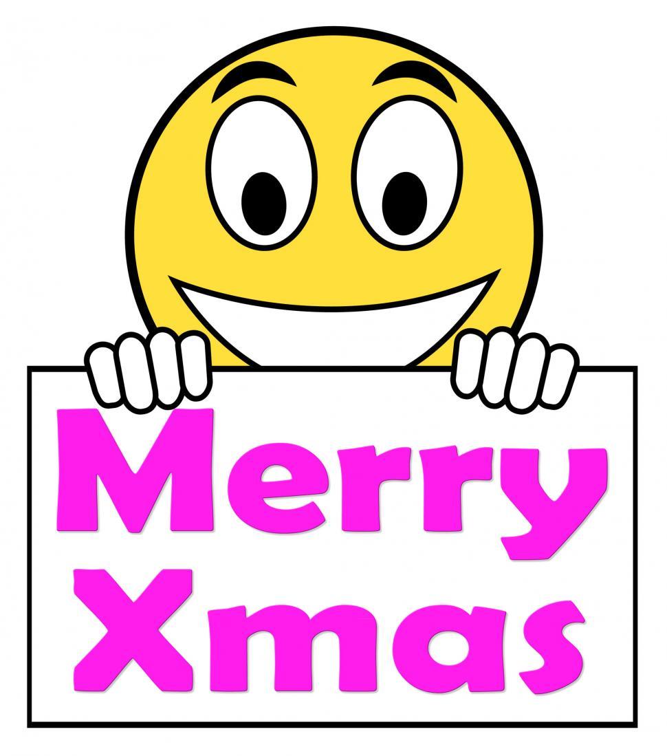 Free Image of Merry Xmas On Sign Means Happy Christmas 