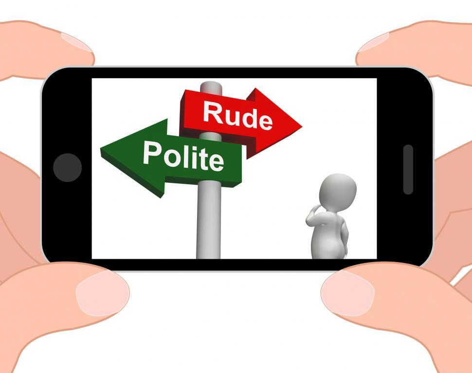 Free Image of Rude Polite Signpost Displays Good Bad Manners 
