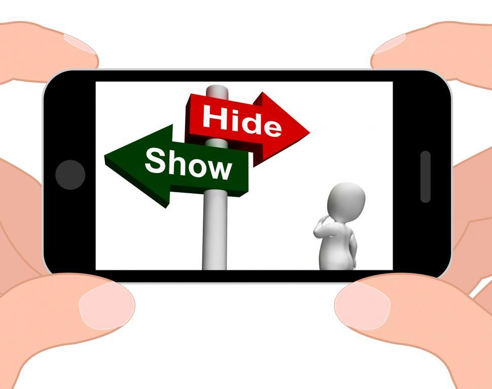 Free Image of Show Hide Signpost Displays Conceal or Reveal 