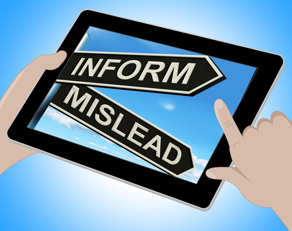 Free Image of Inform Mislead Tablet Means Let Know Or Misguide 