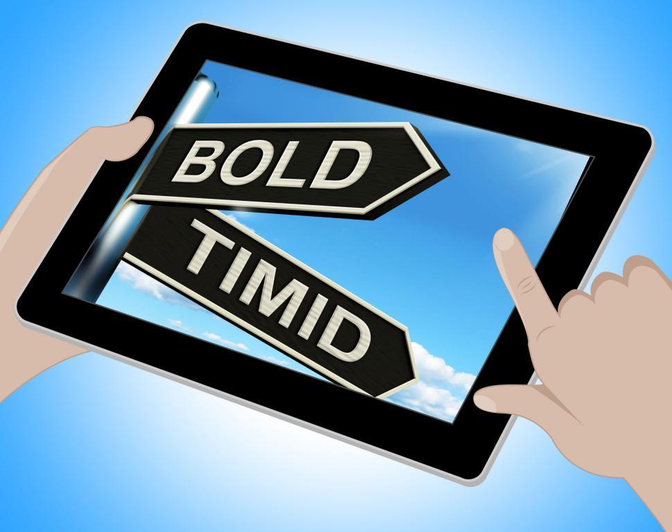 Download Free Stock Photo of Bold Timid Tablet Shows Extroverted And Shy 