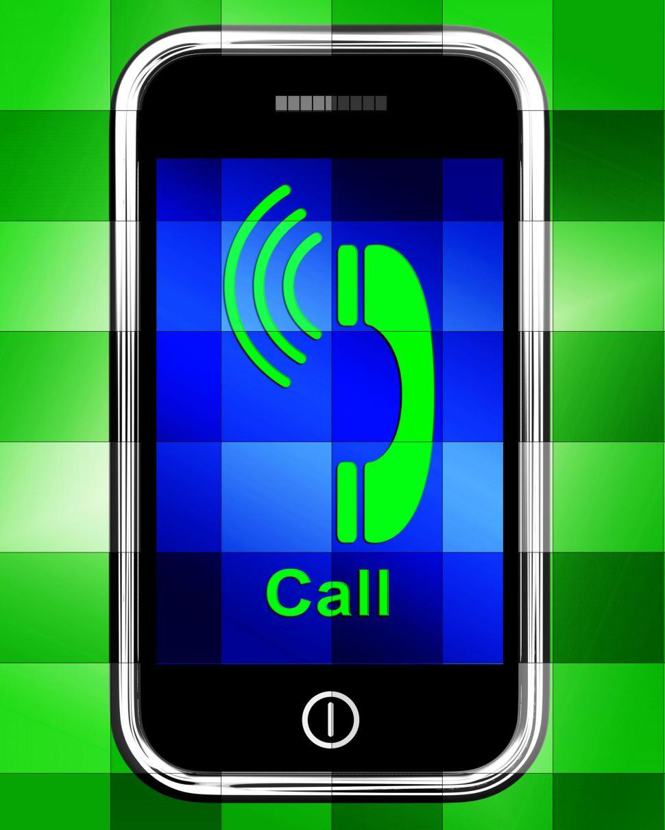 Free Image of Call  On Phone Displays Talk or Chat 