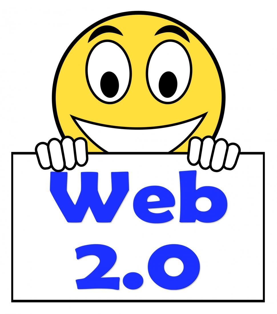Free Image of Web 2.0 On Sign Means Net Web Technology And Network 