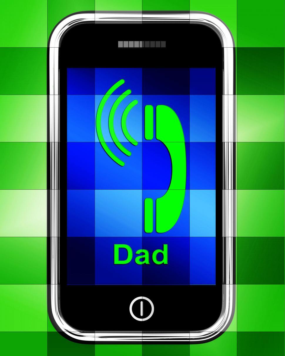 Free Image of Call Dad On Phone Displays Talk To Father 