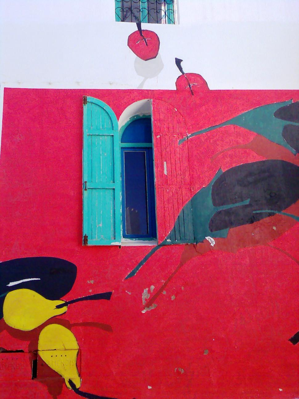 Free Image of Assilah - Red Mural 