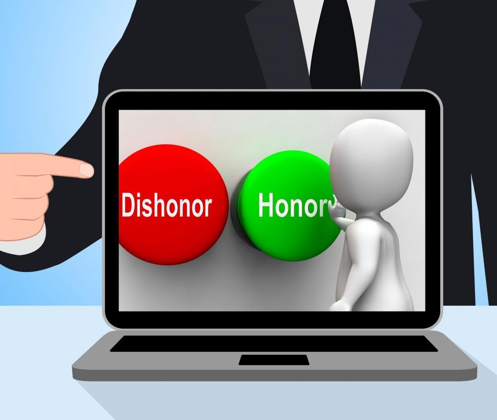 Free Image of Dishonor Honor Buttons Displays Integrity And Morals 