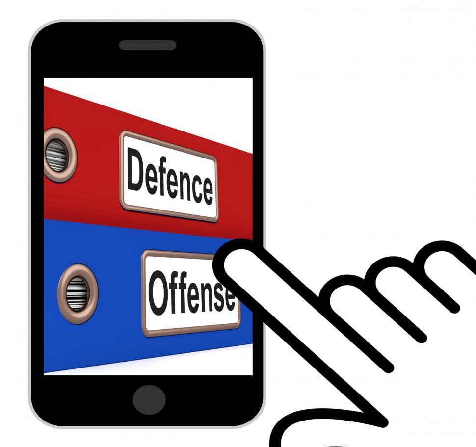 Free Image of Defence Offense Folders Displays Protect And Attack 