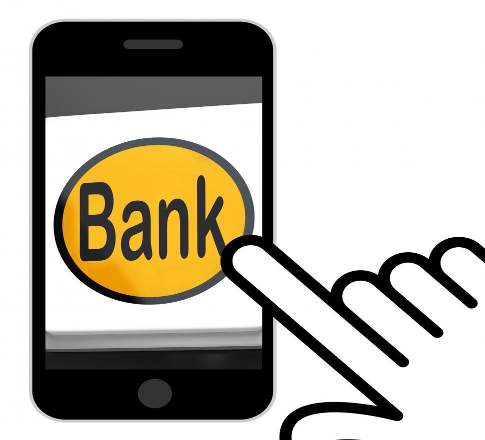 Free Image of Bank Button Displays Online Or Internet Banking 