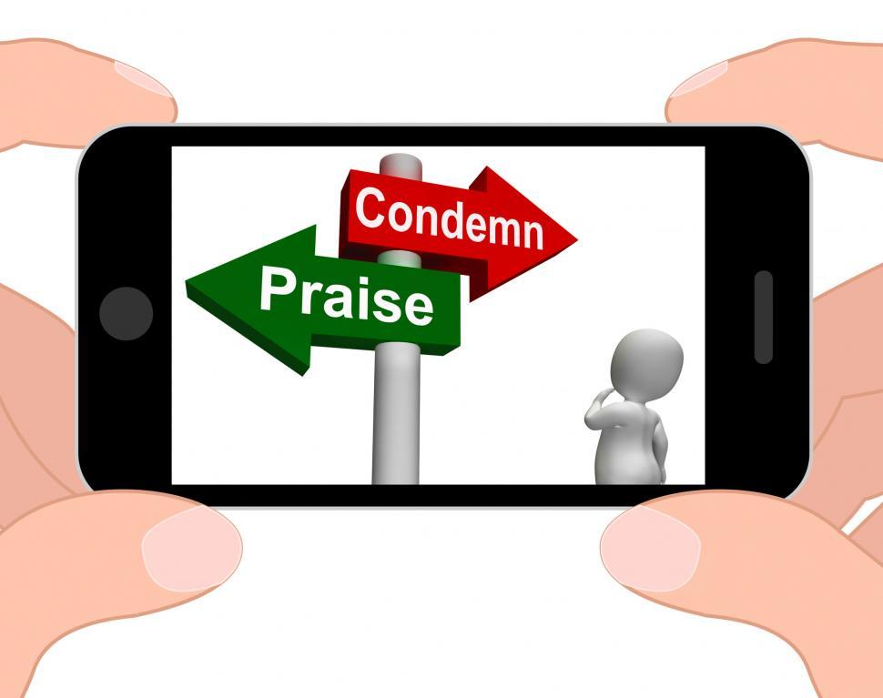 Free Image of Condemn Praise Signpost Displays Appreciate or Blame 