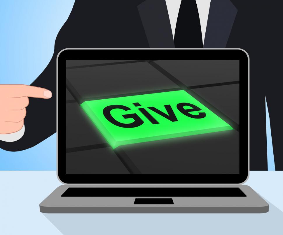 Free Image of Give Button Displays Bestowed Allot Or Grant 