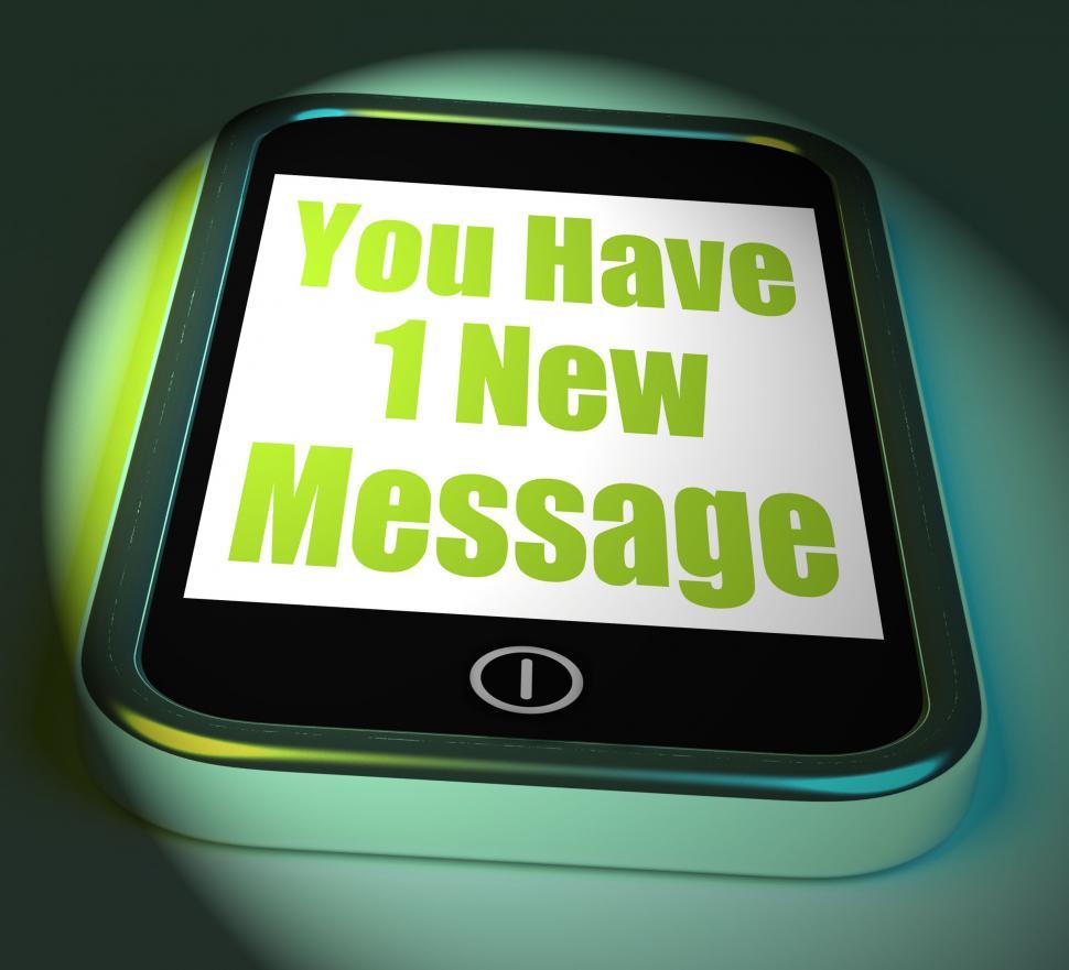 Free Image of You Have 1 New Message On Phone Displays New Mail 