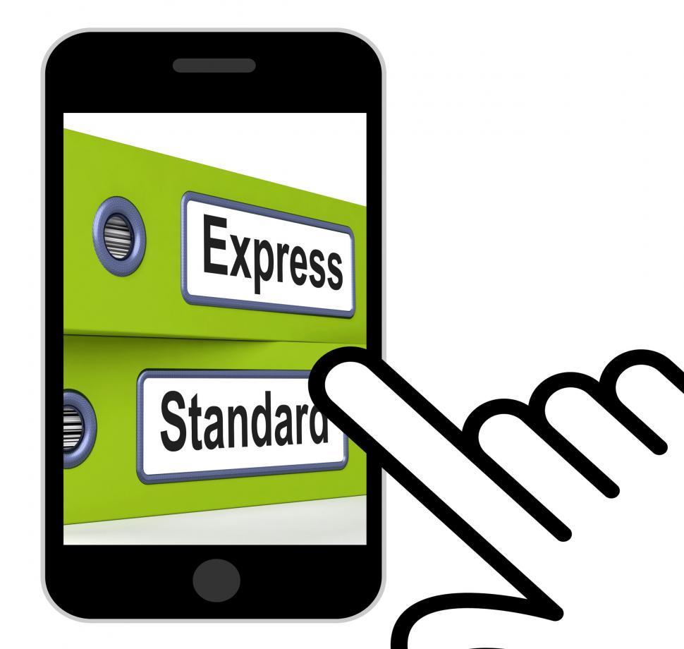 Free Image of Express Standard Folders Displays Fast Or Regular Delivery 