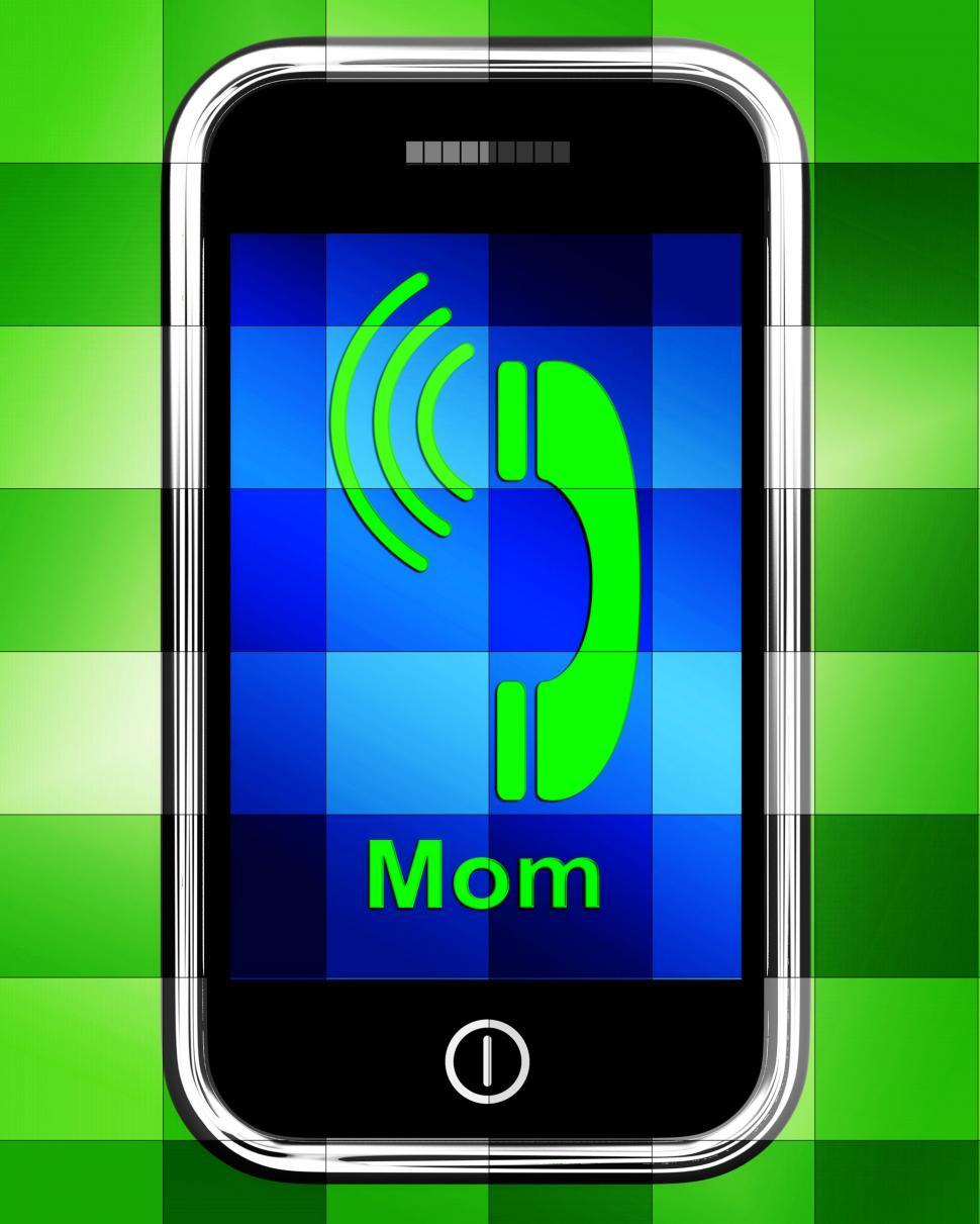 Free Image of Call Mom On Phone Displays Talk To Mother 