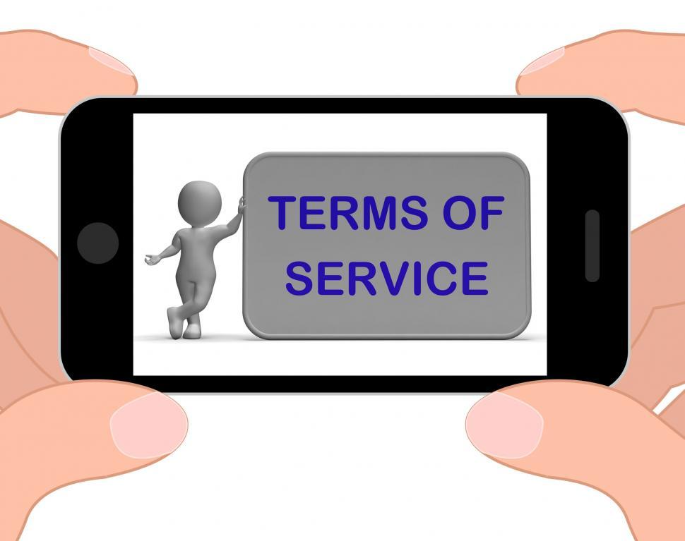 Free Image of Terms Of Service Phone Shows Agreement And Contract For Use 