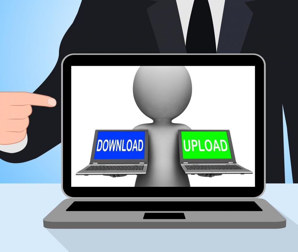 Free Image of Download Upload Laptops Displays Downloading Uploading Online Da 