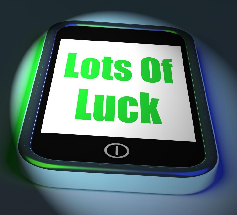 Free Image of Lots of Luck On Phone Displays Good Fortune 