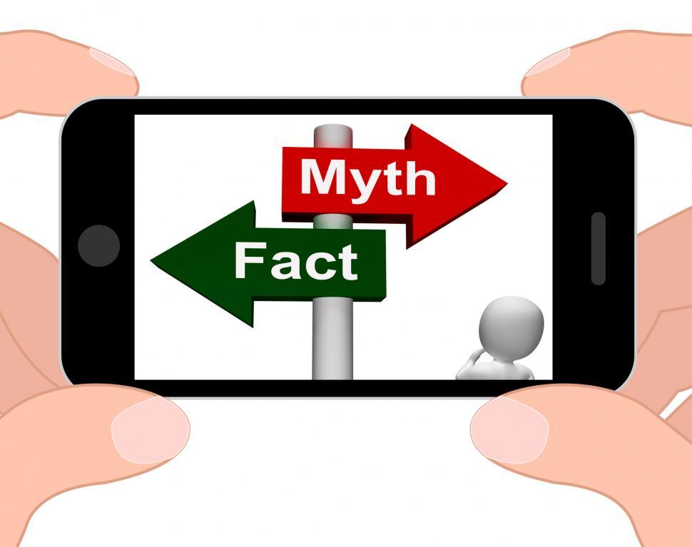 Free Image of Fact Myth Signpost Displays Facts Or Mythology 