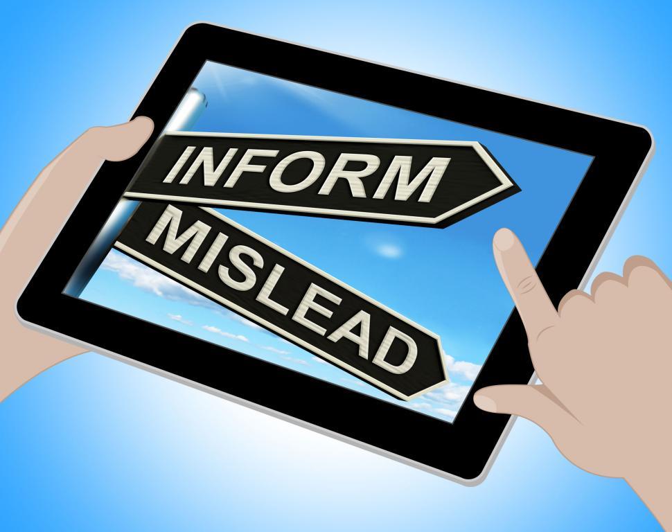 Free Image of Inform Mislead Tablet Means Advise Or Misinform 