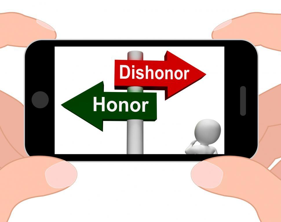 Free Image of Dishonor Honor Signpost Displays Integrity And Morals 
