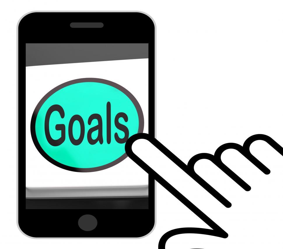 Free Image of Goals Button Displays Aims Objectives Or Aspirations 