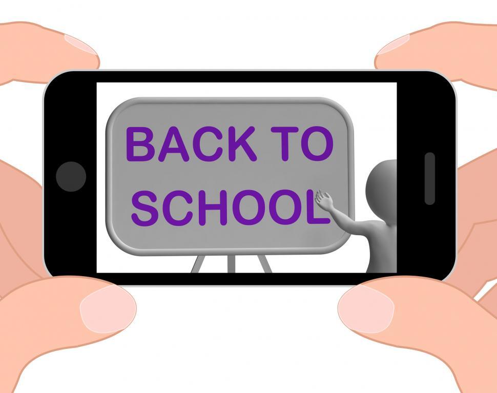 Free Image of Back To School Phone Shows Learning And Stationery Supplies 