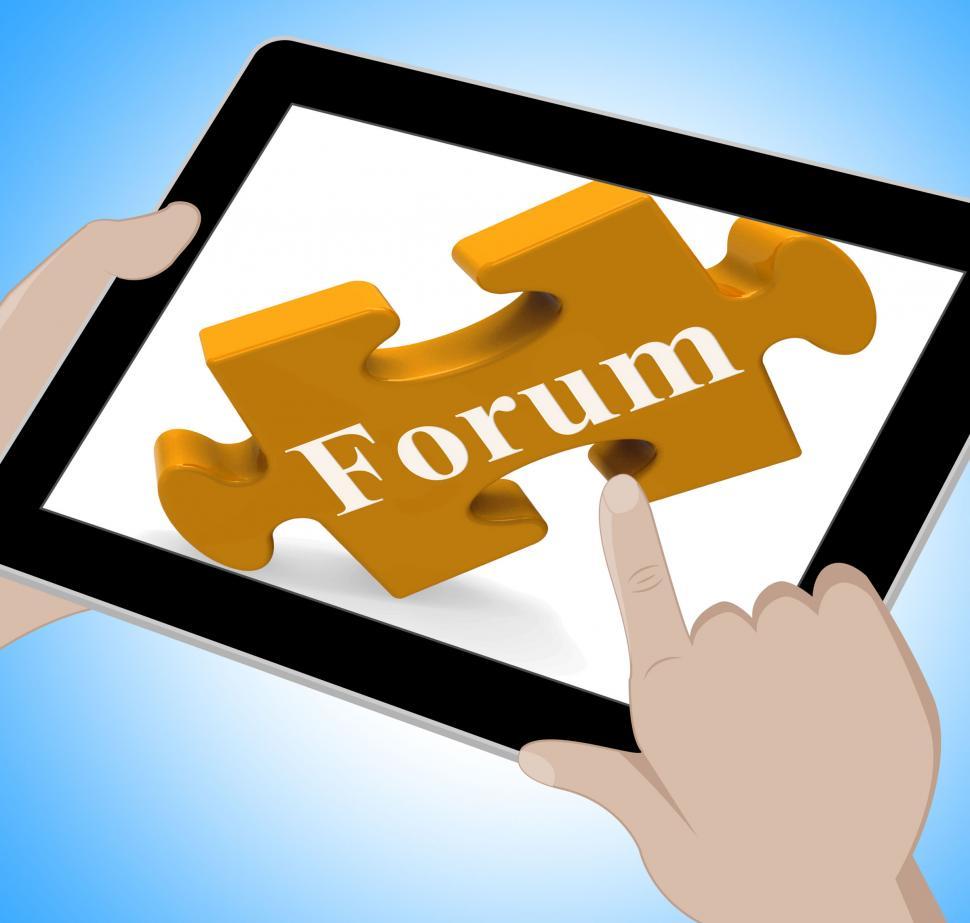 Free Image of Forum Tablet Shows Internet Discussion And Exchanging Ideas 