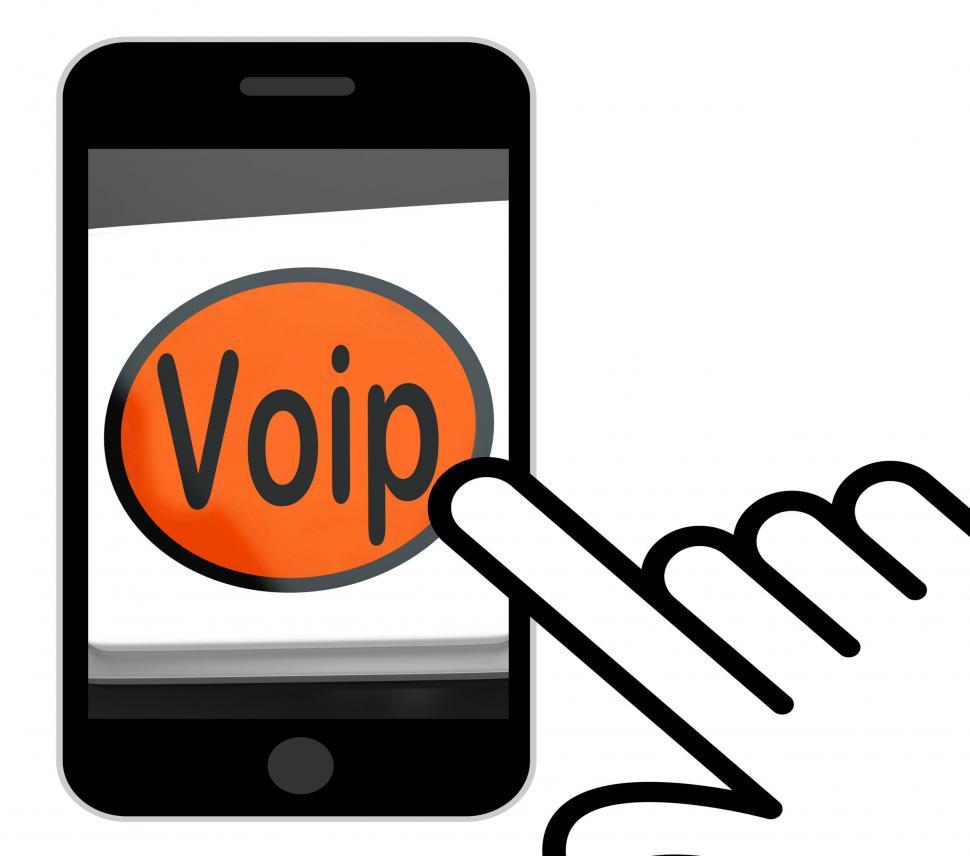 Free Image of Voip Button Displays Voice Over Internet Protocol Or Broadband T 