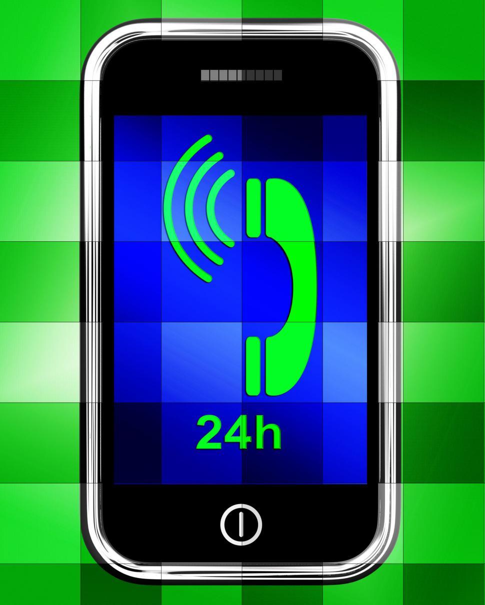 Free Image of Twenty Four Hour On Phone Displays Open 24h 