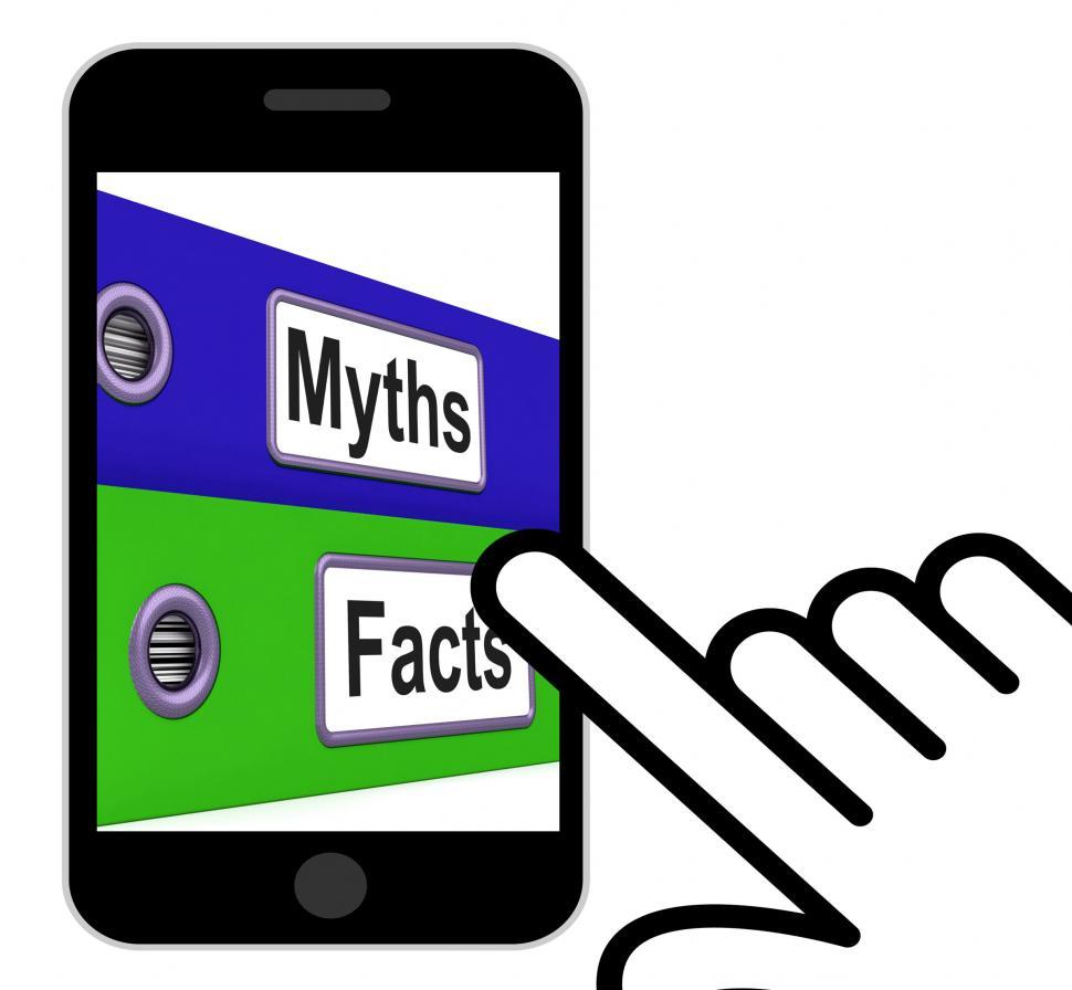 Free Image of Myths Facts Folders Displays Factual And Untrue Information 