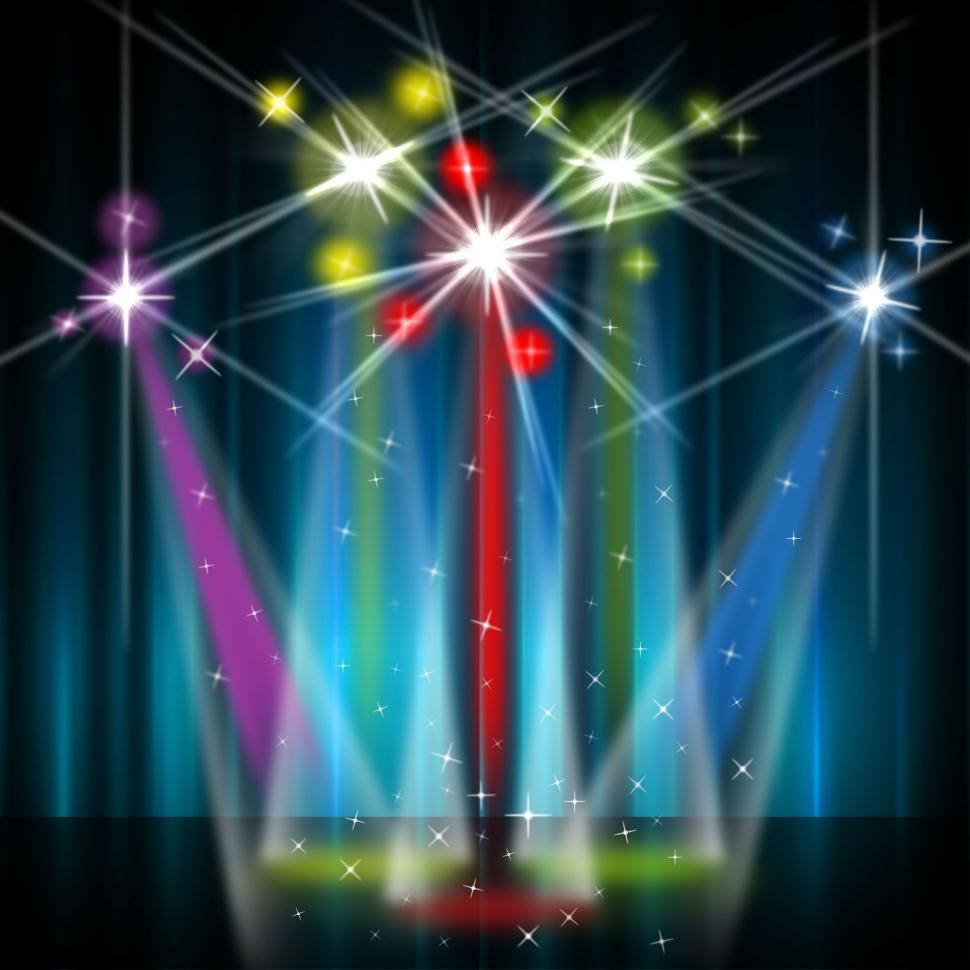 Free Image of Stage Red Shows Lightsbeams Of Light And Colorful 