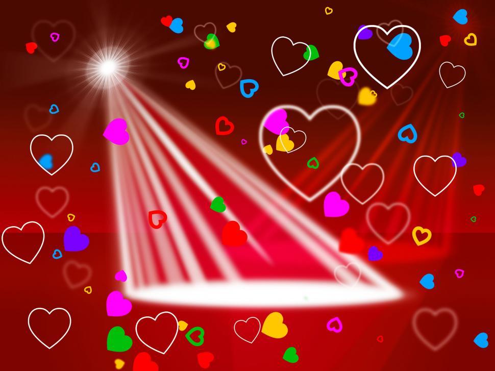 Free Image of Heart Spotlight Shows Valentines Day And Affection 
