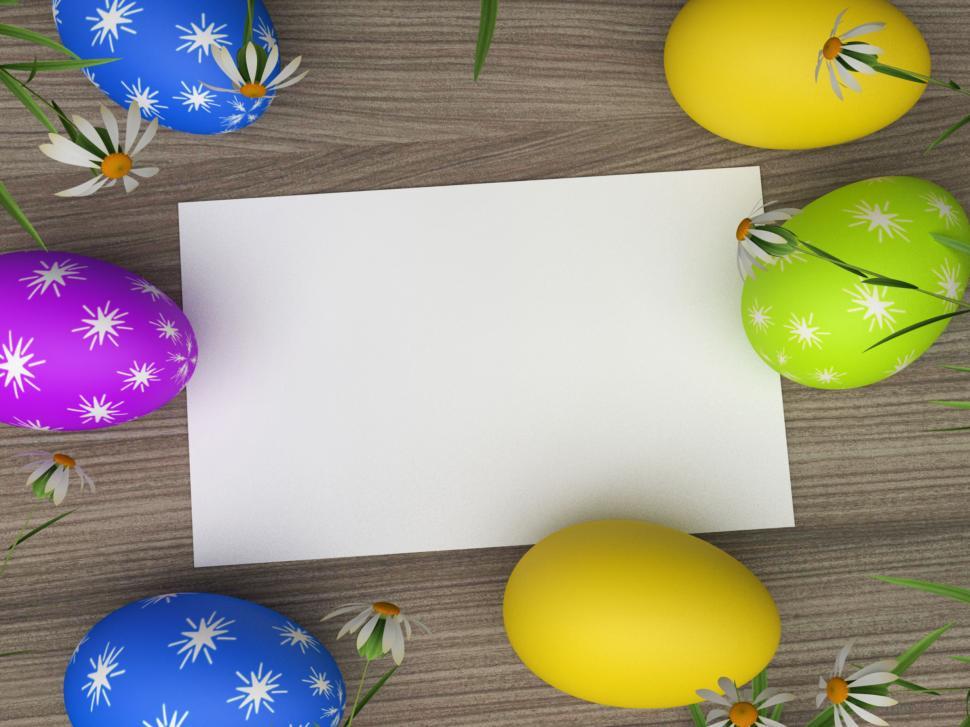 Free Image of Easter Eggs Shows Gift Tag And Blank 