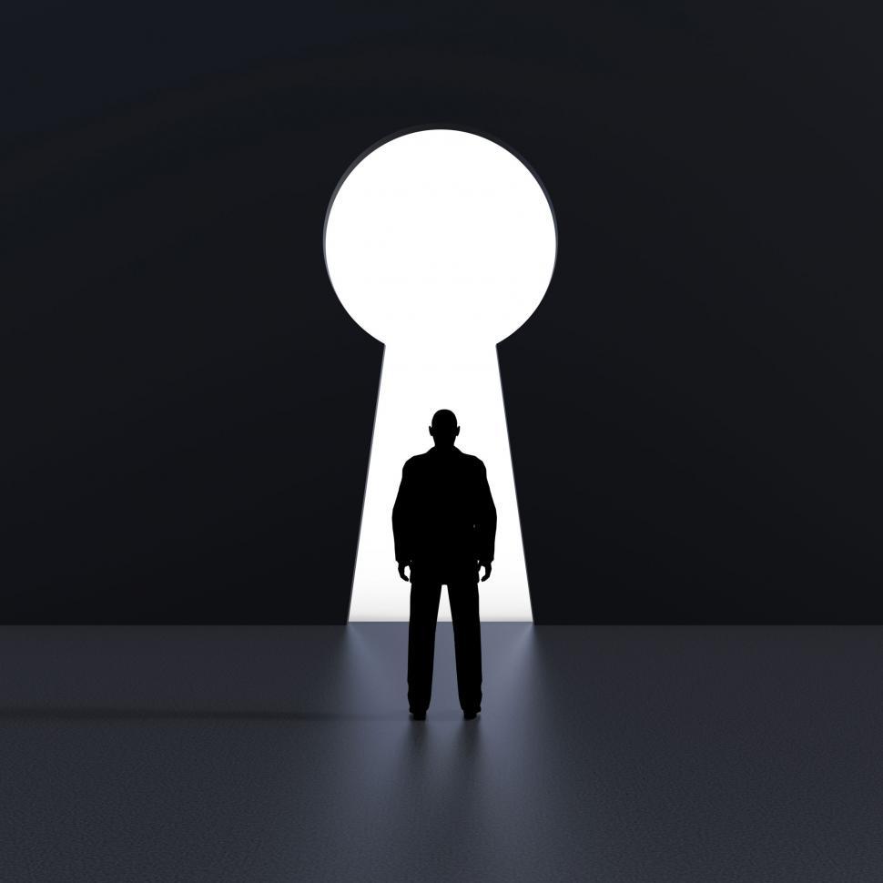 Free Image of Vision Silhouettes Shows Key Hole And Protection 