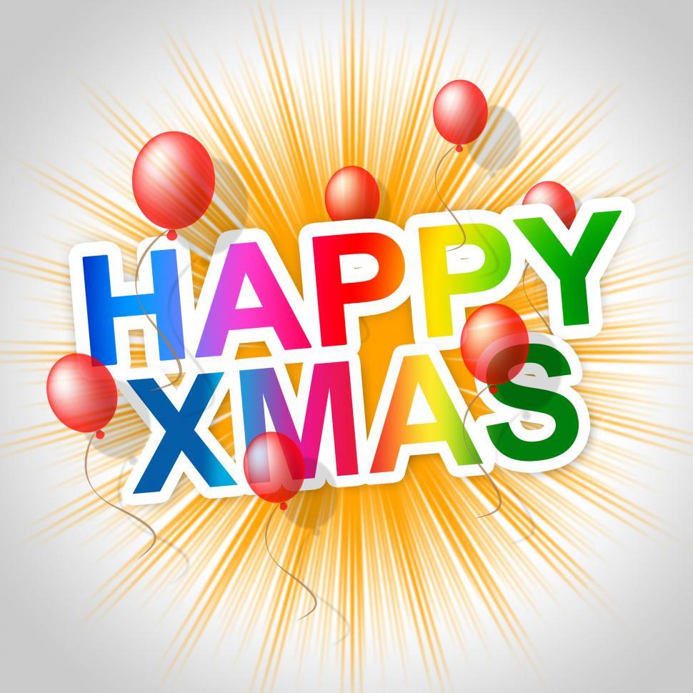 Free Image of Happy Xmas Means Christmas Greeting And Celebrate 