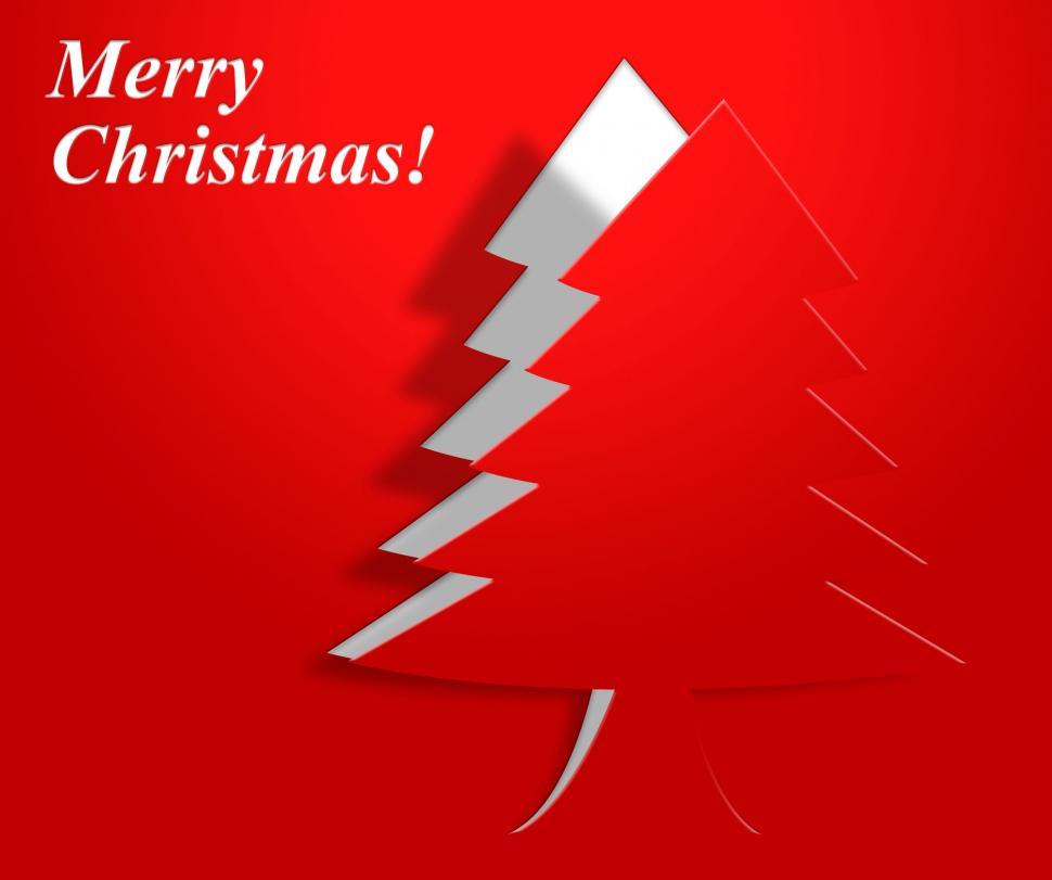 Free Image of Xmas Tree Indicates Merry Christmas And Greeting 