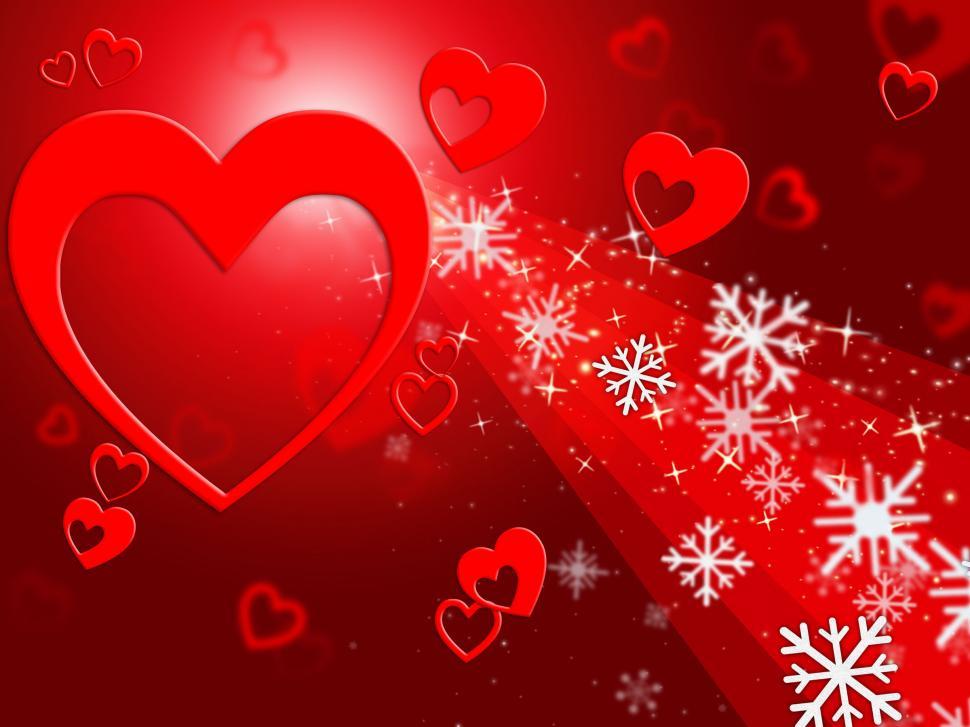 Free Image of Hearts Snowflake Means Valentines Day And Congratulation 